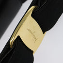 Salvatore Ferragamo Gancini Shoulder Bag Leather Black Gold Auth bs29246-19
