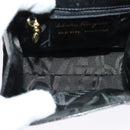 Salvatore Ferragamo Gancini Shoulder Bag Leather Black Gold Auth bs29246-11