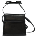 Salvatore Ferragamo Gancini Shoulder Bag Leather Black Gold Auth bs29246-13