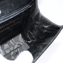 Salvatore Ferragamo Gancini Shoulder Bag Leather Black Gold Auth bs29246-20