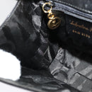 Salvatore Ferragamo Gancini Shoulder Bag Leather Black Gold Auth bs29246-21