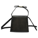 Salvatore Ferragamo Gancini Shoulder Bag Leather Black Gold Auth bs29246-2