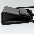 Salvatore Ferragamo Gancini Shoulder Bag Leather Black Gold Auth bs29246-4