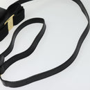 Salvatore Ferragamo Gancini Shoulder Bag Leather Black Gold Auth bs29246-8