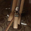 Salvatore Ferragamo Tote Bag Vinyl Leather Brown Beige Silver Auth bs29248-15