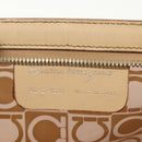 Salvatore Ferragamo Tote Bag Vinyl Leather Brown Beige Silver Auth bs29248-16