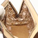 Salvatore Ferragamo Tote Bag Vinyl Leather Brown Beige Silver Auth bs29248-18