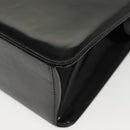 CHANEL Chain Hand Bag Enamel Black Silver CC Auth bs29249-11