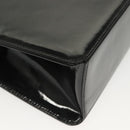 CHANEL Chain Hand Bag Enamel Black Silver CC Auth bs29249-12