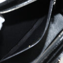 CHANEL Chain Hand Bag Enamel Black Silver CC Auth bs29249-21