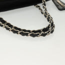 CHANEL Chain Hand Bag Enamel Black Silver CC Auth bs29249-7