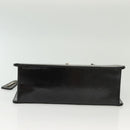 CHANEL Chain Hand Bag Enamel Black Silver CC Auth bs29249-9