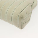 CHANEL Mademoiselle Clutch Bag Lamb Skin Light Blue Silver CC Auth bs29250-10