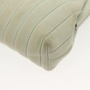 CHANEL Mademoiselle Clutch Bag Lamb Skin Light Blue Silver CC Auth bs29250-12