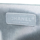 CHANEL Mademoiselle Clutch Bag Lamb Skin Light Blue Silver CC Auth bs29250-14
