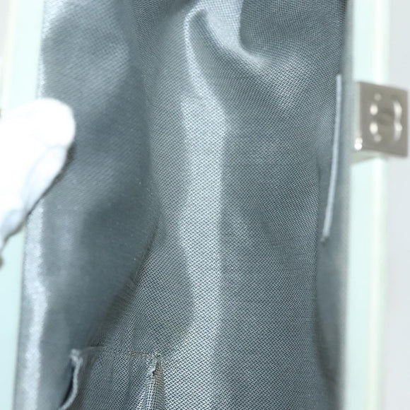 CHANEL Mademoiselle Clutch Bag Lamb Skin Light Blue Silver CC Auth bs29250