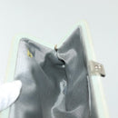 CHANEL Mademoiselle Clutch Bag Lamb Skin Light Blue Silver CC Auth bs29250-16