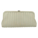 CHANEL Mademoiselle Clutch Bag Lamb Skin Light Blue Silver CC Auth bs29250-2