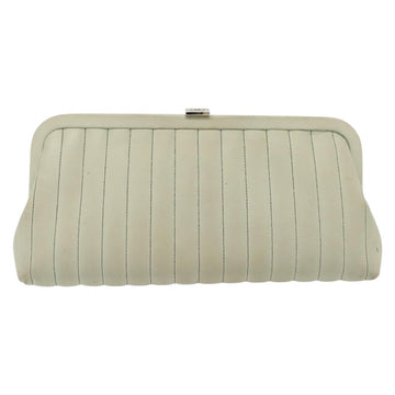 CHANEL Mademoiselle Clutch Bag Lamb Skin Light Blue Silver CC Auth bs29250 - 0