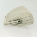 CHANEL Mademoiselle Clutch Bag Lamb Skin Light Blue Silver CC Auth bs29250-6