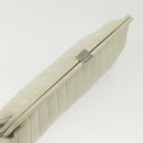 CHANEL Mademoiselle Clutch Bag Lamb Skin Light Blue Silver CC Auth bs29250-7