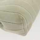 CHANEL Mademoiselle Clutch Bag Lamb Skin Light Blue Silver CC Auth bs29250-9