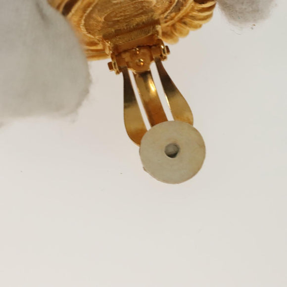 CHANEL Earring metal Gold CC Auth bs29251