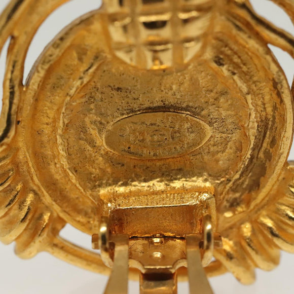 CHANEL Earring metal Gold CC Auth bs29251