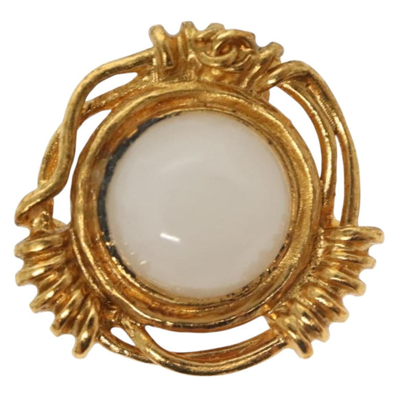 CHANEL Earring metal Gold CC Auth bs29251