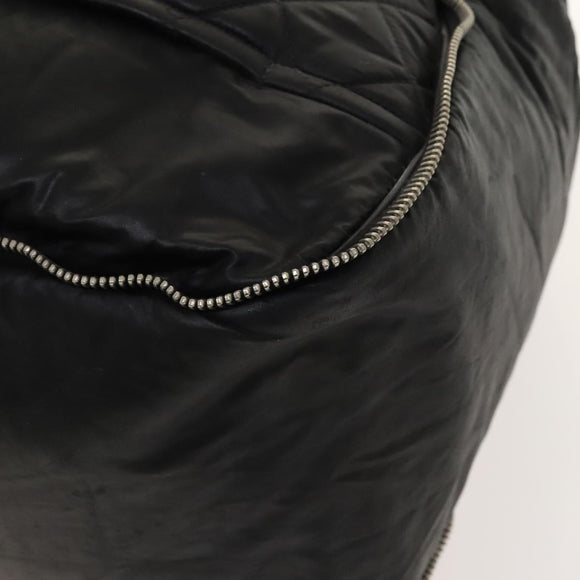 CHANEL Boston Bag Coated Canvas Black Silver CC Auth bs29253