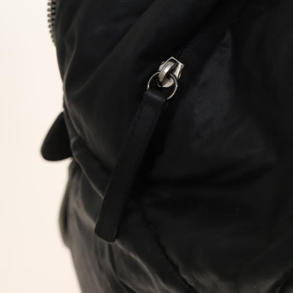 CHANEL Boston Bag Coated Canvas Black Silver CC Auth bs29253