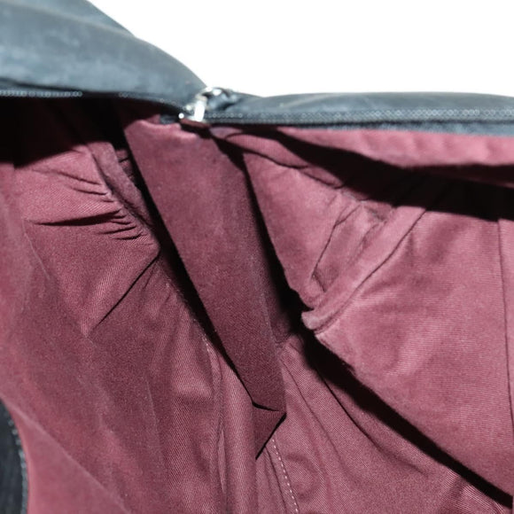 CHANEL Boston Bag Coated Canvas Black Silver CC Auth bs29253