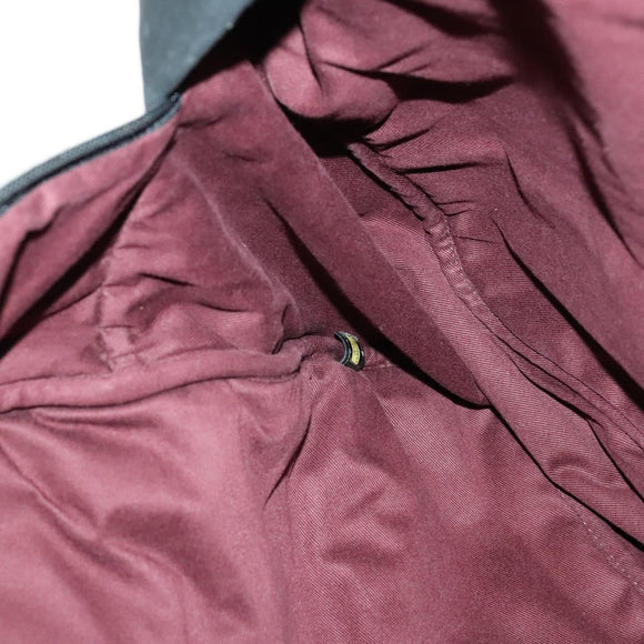 CHANEL Boston Bag Coated Canvas Black Silver CC Auth bs29253