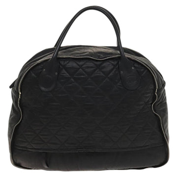 CHANEL Boston Bag Coated Canvas Black Silver CC Auth bs29253 - 0