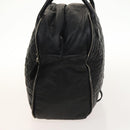 CHANEL Boston Bag Coated Canvas Black Silver CC Auth bs29253-3