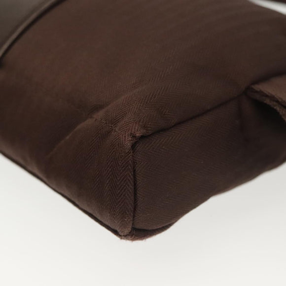 HERMES Akapu Luco Waist Bag Canvas Leather Brown Auth bs29254