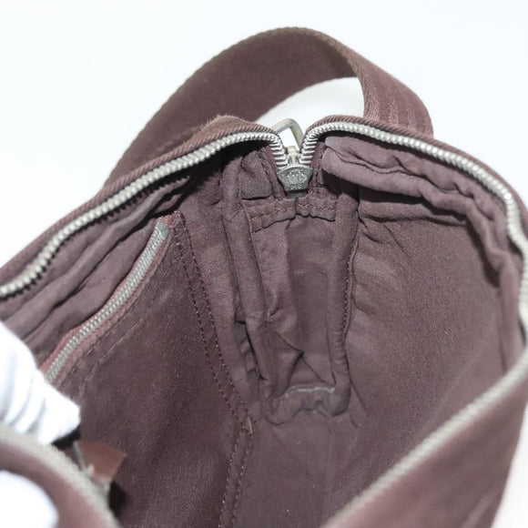 HERMES Akapu Luco Waist Bag Canvas Leather Brown Auth bs29254