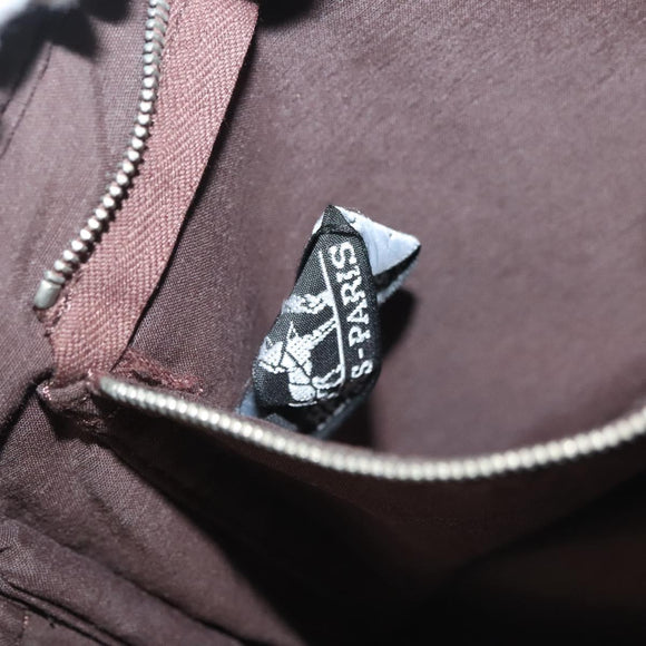 HERMES Akapu Luco Waist Bag Canvas Leather Brown Auth bs29254