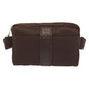 HERMES Akapu Luco Waist Bag Canvas Leather Brown Auth bs29254-13