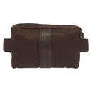 HERMES Akapu Luco Waist Bag Canvas Leather Brown Auth bs29254-2