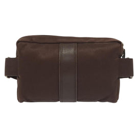 HERMES Akapu Luco Waist Bag Canvas Leather Brown Auth bs29254 - 0