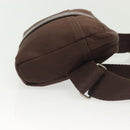 HERMES Akapu Luco Waist Bag Canvas Leather Brown Auth bs29254-3