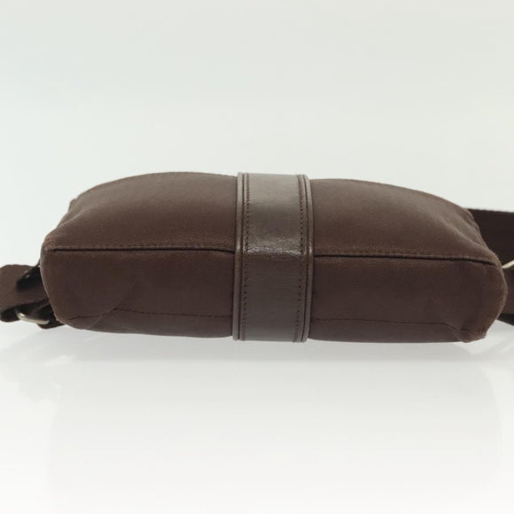 HERMES Akapu Luco Waist Bag Canvas Leather Brown Auth bs29254