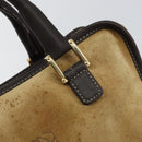 LOEWE Anagram Amazonas 23 Hand Bag Suede Leather Beige Gold Auth bs29255-9