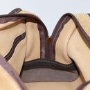 LOEWE Anagram Amazonas 23 Hand Bag Suede Leather Beige Gold Auth bs29255-20