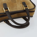 LOEWE Anagram Amazonas 23 Hand Bag Suede Leather Beige Gold Auth bs29255-7