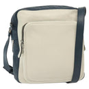 PRADA Shoulder Bag Leather White Blue Silver Auth bs29256-1