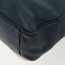 PRADA Shoulder Bag Leather White Blue Silver Auth bs29256-9