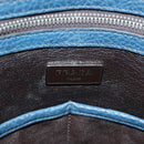 PRADA Shoulder Bag Leather White Blue Silver Auth bs29256-17