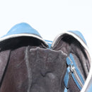 PRADA Shoulder Bag Leather White Blue Silver Auth bs29256-20